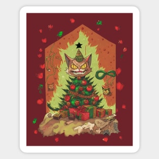 🐈 christmas tree-cat Sticker